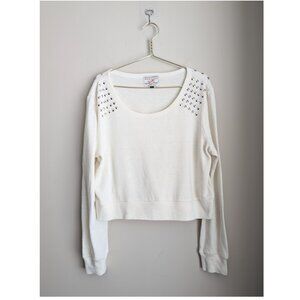 Vintage Parisian long sleeve top with studded shoulders